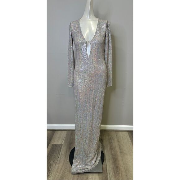 THE SEI Long Sleeve Keyhole Gown Size P $679 - Picture 3 of 13